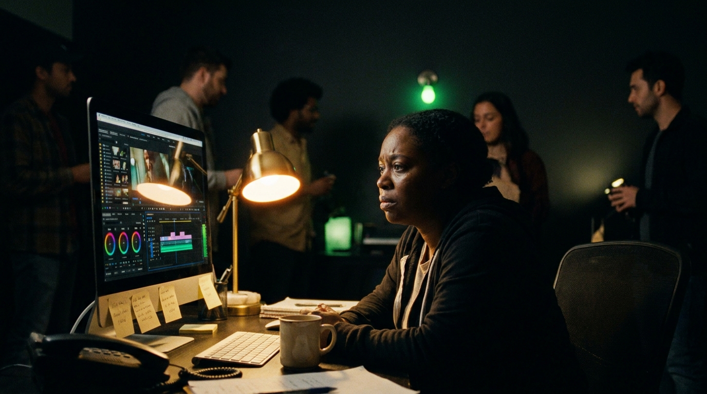 A late-night indie editing suite